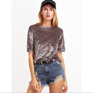 Shein crushed velvet t shirt